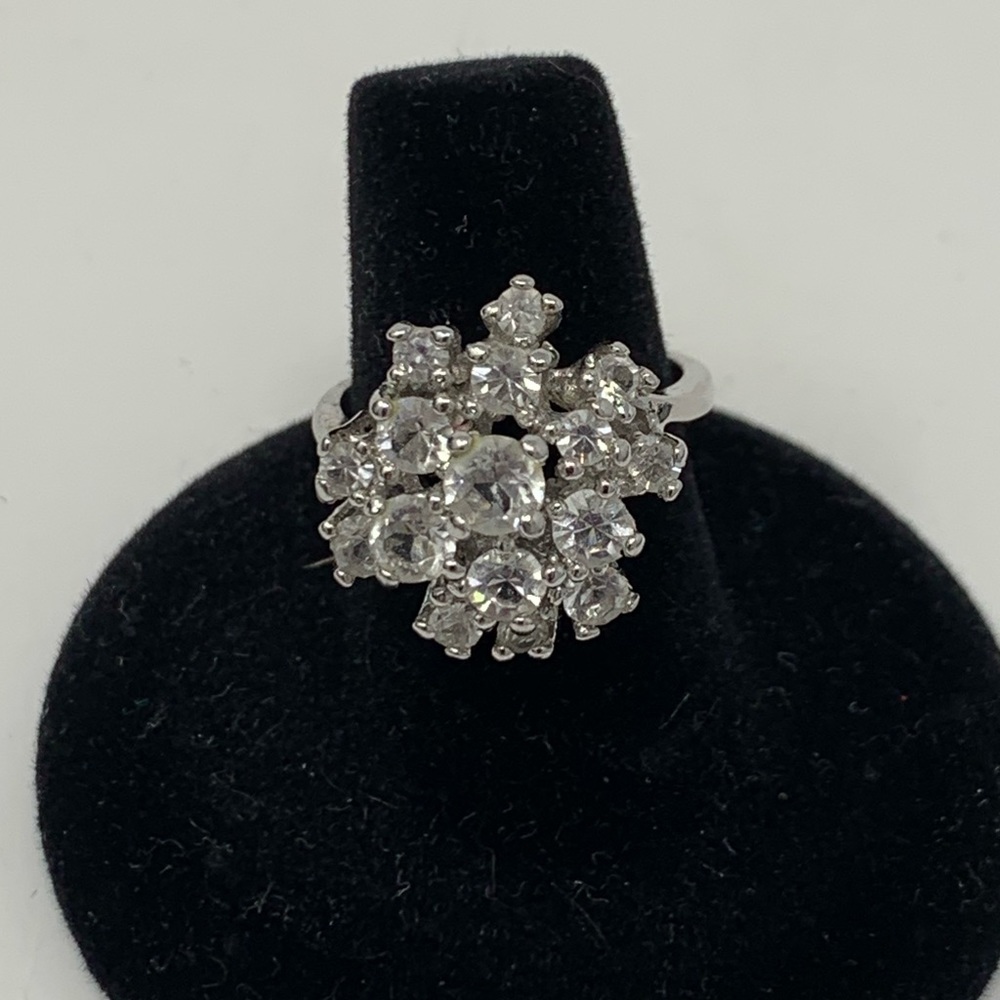 Cocktail ring with pretty collection of crystals